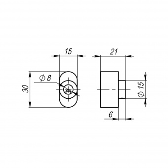 Вертушка на шток цилиндра T.Knob-S (CB-S) MWSC-33 итальянский тисненый