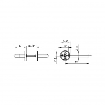 Ручка раздельная R.DSS201-0203/19 (8х110 мм) INOX 201