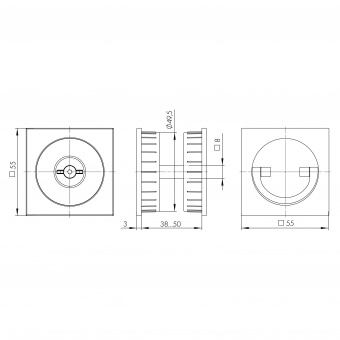 Ручка поворотная для раздвижных дверей SH.QUADRO55.BK8 BL-26 черный