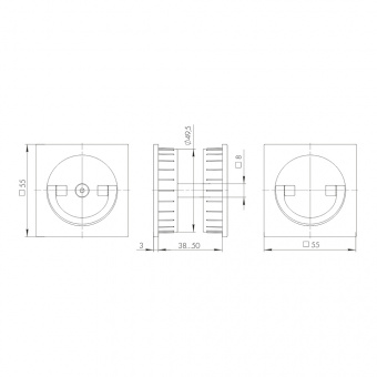 Ручка поворотная для раздвижных дверей  SH.QUADRO55.BK8x2 BL-26 черный 